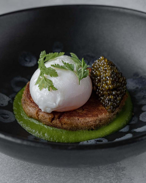 Fresh Royal Ossetra Sturgeon Caviar served on a stylish plate