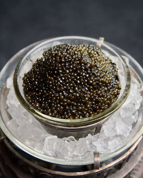 Close up of luxurious Imperial Amur Caviar pearls
