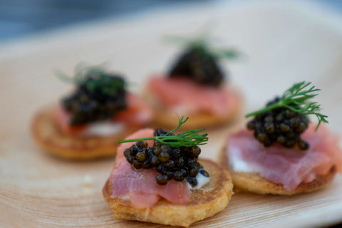 Luxurious jar of Crystal Beluga Sturgeon Caviar with rich texture