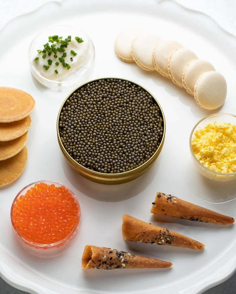 Kaluga Amur Caviar elegantly served 