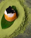 Close-up view of glossy Kaluga Amur Caviar pearls